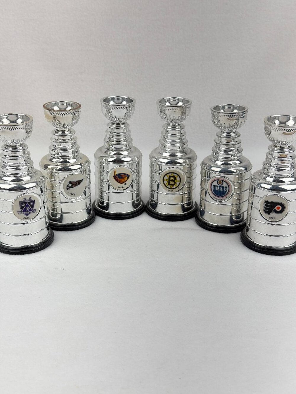 NHL Mini Stanley Cup‎ Trophy Lot of 6 Thrashers Bruins Oilers Flyers Kings Caps